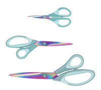 Set di 3 forbici affilate in titanio, impugnatura morbida, multiuso, adatte per famiglie, ufficio e scuola, colore blu