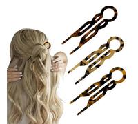 Set di 3 forcine per capelli francesi in acetato di alta qualità, eleganti forcine per capelli Prestige color ambra con presa sicura a doppia tacca, accessori per capelli leggeri e senza danni, per