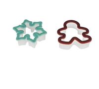 Set di 3 formine per biscotti a forma di fiocco di neve, albero di Natale e pan di zenzero