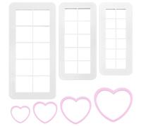 Set di 3 formine quadrate per biscotti quadrate, formine geometriche, tagliapasta rettangolare e 1 tagliapasta a forma di cuore per la decorazione di torte
