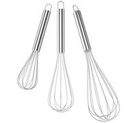 Set di 3 fruste in acciaio inox (21 cm, 26 cm, 29 cm) per miscelare, mescolare impasto, uova, schiumare, sbattere - whisky di alta qualità in argento per cucina e sala da pranzo