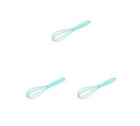 Set di 3 fruste in silicone da cucina, antigraffio, frusta per uova, colore verde, 17 x 4 x 4 cm