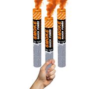 Set di 3 fumigeni a mano ± 120 secondi arancione - Trigger a stoppino - fumigeni colorati da tenere in mano - Categoria F1 - ZENDA CLUB®