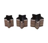 Set di 3 fustelle da taglio per pelle, a forma di stella, kit di stampi per punzonatura rapida e precisa, in lega di acciaio resistente, con scatola portaoggetti