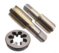 Set di 3 fustelle in acciaio ad alta velocità, M30 x 1,5 mm, cono e rubinetto e filettatura metrica M30 x 1,5 mm, mano destra