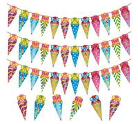 Set di 3 ghirlande per bambini, supporto per sacchetti di zucchero e sacchetti per la scuola, decorazione per l'inizio della scuola, set di tre pezzi con bandiere riutilizzabili per aula e feste a