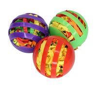 Set di 3 giocattoli per l'allenamento di forza del pappagallo, resistenti, indeformabili, multicolore, per interni ed esterni, in plastica.