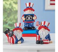 Set Di 3 Gnomi Patriottici Di Zio Sam Per Il Tavolo Del 4 Luglio