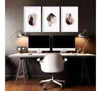 Set di 3 grandi stampe artistiche da parete astratte, immagini da parete contemporanee, enorme tela da appendere alla parete, 40,65 x 56 cm