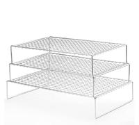 Set di 3 griglie di raffreddamento in acciaio inox, design a tre strati per torte e grigliate, facile manutenzione e conservazione