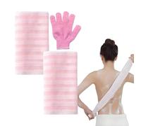 Set di 3 guanti esfolianti, guanto esfoliante e asciugamano, peeling, spazzola per la schiena esfoliata, guanti esfolianti, scrubber, spugna per il corpo per esfoliare il corpo (multicolor-1)