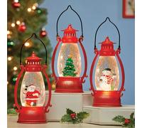Set Di 3 Illuminato Babbo Natale,Pupazzo Neve & Albero Luccicante Globe Natale