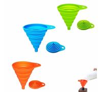 Set di 3 Imbuto pieghevole Imbuto da cucina in silicone Multifunzione Portatile Imbutos Cucina per Cucina e Trasferimento Liquidi,Grande(Blu + Verde + arancione)