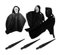 Set di 3 inquietanti ornamenti per Halloween con luci ombre figure per prati anteriori decorazione da giardino all'aperto facile da montare spettro