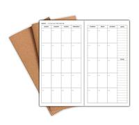 Set di 3 inserti per quaderni per diario di viaggio, dimensioni standard, 11 x 21 cm, 32 fogli/64 pagine, copertina in carta kraft non datata
