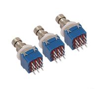 Set di 3 interruttori a pulsante PCB, 3PDT 9 pin interruttore a pedale per pedali effetto chitarra, ricambio per pedali vintage e catena di segnale audio, integrità, blu