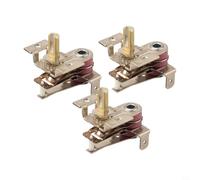 Set di 3 interruttori termostatici bimetallici, regolabili a 90 °C, AC 250 V, 16 A, per friggitrice ad aria calda, cuociriso, ferro, forno, riscaldamento, raffreddamento, regolatore di temperatura