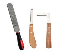 Set Di 3 Kit Di Strumenti per Tagliare Gli Zoccoli: Kit Di Strumenti Professionali per Tagliare, Lima a Ferro Di Cavallo, Lama Diritta Coltello per Zoccoli, Rasoio per Coltello per Zoccolo
