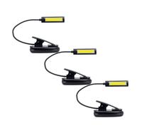 Set di 3 lampada da lettura LED ricaricabile con clip