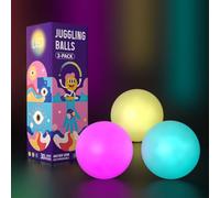 Set di 3 LED Palline Giocoleria- Palle da Giocoliere con Luce Luminosa | Giocattoli Giocoleria con Colori Arcobaleno e Effetto Stroboscopico per Principianti & Professionisti | Per Bambini & Adulti
