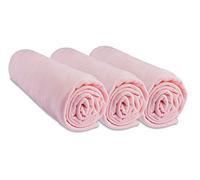Set di 3 lenzuola 40 x 80 cm, estensibili per 40 x 90 cm, 40 x 80 cm, 100% cotone, rosa, traspirante, sonno sano, marchio Easy Dort | certificato Oeko Tex | Made in Europe
