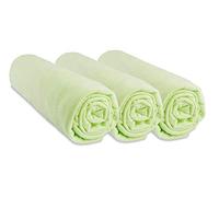 Set di 3 lenzuola 40 x 80 cm, estensibili per 40 x 90 cm, 40 x 80 cm, 100% cotone, verde anice | traspirante | sonno sano | marchio Easy Dort | certificato Oeko Tex | Made in Europe