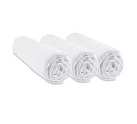 Set di 3 lenzuola con angoli in bambù per lettino, 60 x 120 cm, colore: bianco