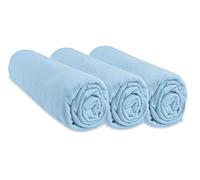 Set di 3 lenzuola coprilettino per culla - Culla | bambù ipoallergenico | estensibile | Morbido traspirante | Marchio Easy Dort | Certificato Oeko-Tex | Prodotto in Europa (70 x 140, cielo)