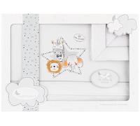 Set di 3 Lenzuola per Culla ANIMALITOS en blanco gris · 100% COTONE · Lenzuolo per Lettino