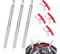 Set di 3 leve per pneumatici da 30 cm con 4 protezioni per cerchi, attrezzi portatili per il cambio gomme di moto, bici e auto.