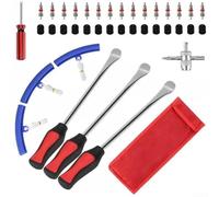 Set di 3 leve per pneumatici, in acciaio trattato termicamente con impugnatura ergonomica, per rompere e rimuovere le perline dei pneumatici della moto, portatile, per riparazioni in garage o su