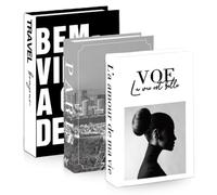 Set di 3 libri decorativi per decorazioni per la casa, scatola per libri, contenitore magnetico con apertura magnetica, per libri decorativi, per soggiorno, tavolino da caffè, ufficio