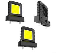 Set di 3 luci da lavoro a LED da 14 W, compatibili con batterie da 20 V 21 V, interfaccia batteria regolabile, illuminazione portatile per ispezioni all'aperto in cantiere (3 pezzi, nero)