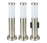 Set di 3 luci da terra prese per illuminazione da esterno lampade da terra in acciaio inox faretti IP44 E27 luce