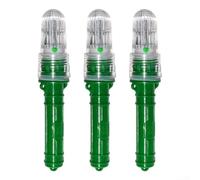 Set di 3 luci di segnalazione per reti da pesca, marcatore, aiuto per la navigazione, attrazione dei pesci e visibilità notturna (verde)
