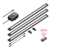 Set di 3 luci LED sottopensile SIRIS nero opaco con rilevatore di movimento