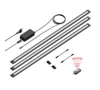 Set di 3 luci LED sottopensile SIRIS nero opaco con rilevatore di movimento