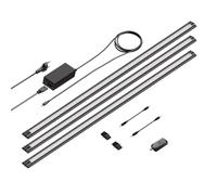 ledscom.de Set di 3 apparecchi LED sottopensile SIRIS nero opaco, con touch dimmer, piatto, ciascuno 90 cm, ciascuno 963lm, bianco caldo