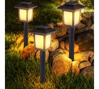 Set Di 3 Luci Solari LED Da Esterno Per Giardino Con Effetto Fuoco