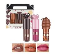 Set Di 3 Lucidalabbra Idratanti, Olio per Labbra, Rossetto Nero Miele, Set Di Lucidalabbra Idratanti, Rossetto Liquido, Trucco Leggero per Labbra, Regalo per Donne
