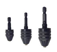 Set di 3 mandrini senza chiave, per punte da 0,3-3,6 mm 0,3-6,5 mm 0,3-8 mm, adattatore di conversione per mandrino esagonale da 1/4 di pollice per cacciavite ad aria