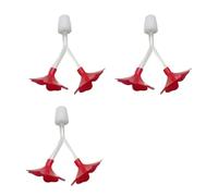 Set di 3 mangiatoie per colibrì con design floreale resistente alle intemperie a forma di Y, mangiatoia sicura per gli amanti degli uccelli e dei colibrì e fiori rossi