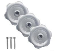 Set di 3 manopole di controllo per finestre e prese d'aria per camper, con 1 albero e diametro di 2,25 cm, per camper, viaggi e rimorchi, colore argento