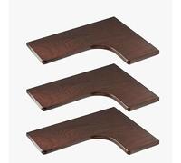 Set di 3 mensole angolari galleggianti a forma di L, in legno massello, da parete, per soggiorno, camera da letto, ufficio, bagno e cucina