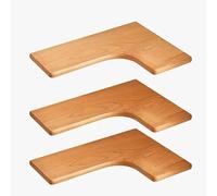 Set di 3 mensole angolari galleggianti a forma di L, in legno massello, montaggio a parete, per soggiorno, camera da letto, ufficio, bagno e cucina