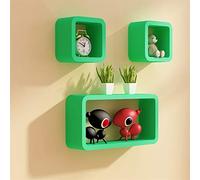 Set di 3 mensole sospese da parete, a forma di cubo, per decorare la casa e l'organizzazione