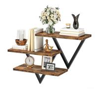 Set di 3 mensole sospese da parete con cornice a forma di diamante, per casa, ufficio, soggiorno, camera da letto