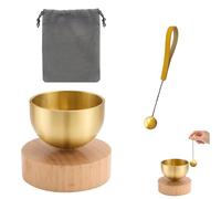 Set di 3 Mini Campane Tibetane per Meditazione e Yoga - Include 1 Base, 1 Ciotola, 1 Campanello e Sacchetto - Per Relax, Terapia del Suono e Sonoterapia - Perfetto per Rilassamento Profondo