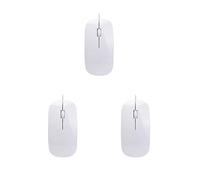 Set di 3 mini mouse con cavo, ultrasottili, per computer desktop, laptop, nero opaco, bianco, carino ergonomico
