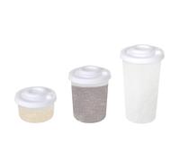 Set Di 3 Mini Shaker per Sale E Pepe, Saliera E Pepiera in Plastica Di Diverse Dimensioni, Trasparenti per Sale E Pepe Con Coperchio, Per Campeggio, Picnic, All'aperto, Cucina, Pranzo, Spezie (Bianco)